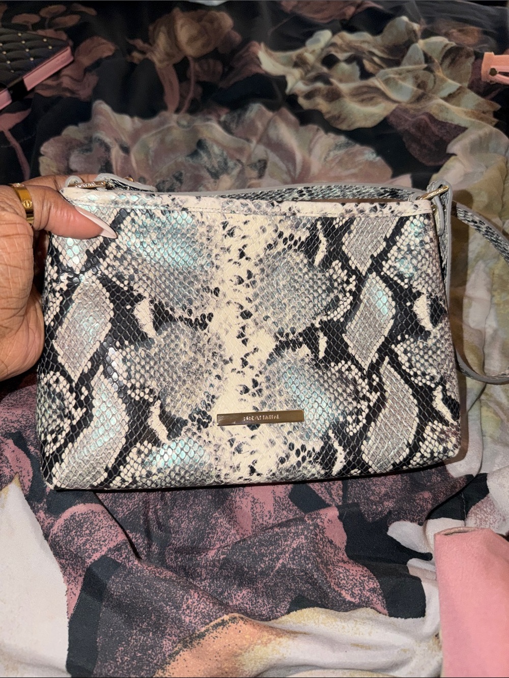 Brahmin Lorelei Handbag in Moonscape Snake Print